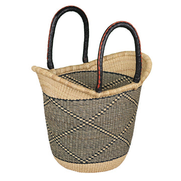 NAVY/NATURAL Shopping Tote (thick rim)