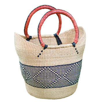 G-143N+ NEW ITEM: NAVY/NATURAL Shopping Tote (thin rim) = 4 per case