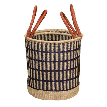 NAVY/NATURAL Set of 2 Laundry Baskets (no lid)